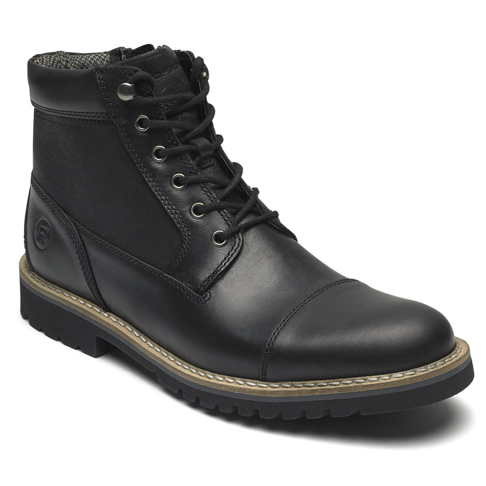 Rockport Mens Marshall Rugged Inside Zip - Boots Black - SID186745